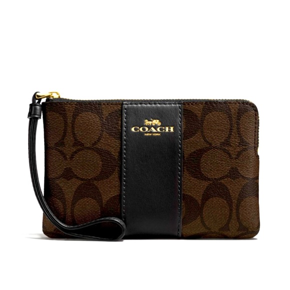Coach Corner Zip Wristlet Signature - Picture 2 of 8